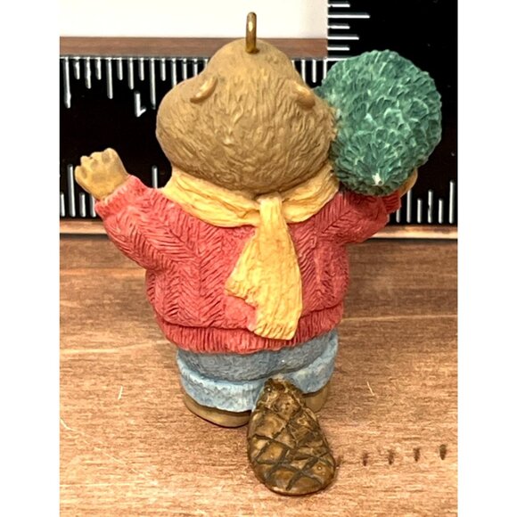 1991 HALLMARK KEEPSAKE ORNAMENT QX496-7 YULE LOGGER BEAVER - Picture 6 of 6